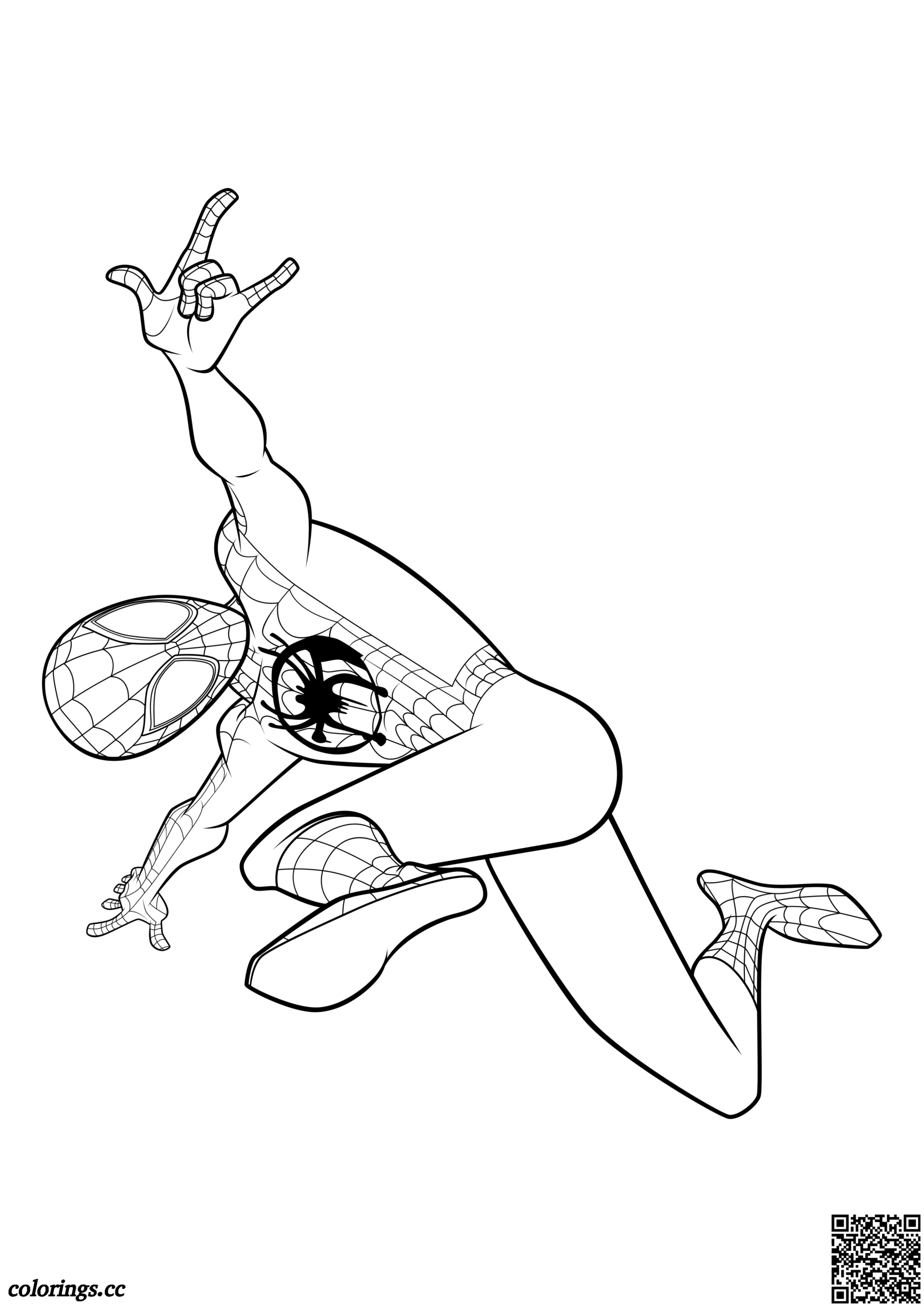 Miles Morales - Spider-Man Tegninger Til Farvelægning, Spider-Man: Into serapportantà Coloriage Miles Morales