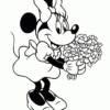 Minnie Et Des Fleurs - Coloriage Minnie Pour Enfants pour Dessin Disney A Imprimer