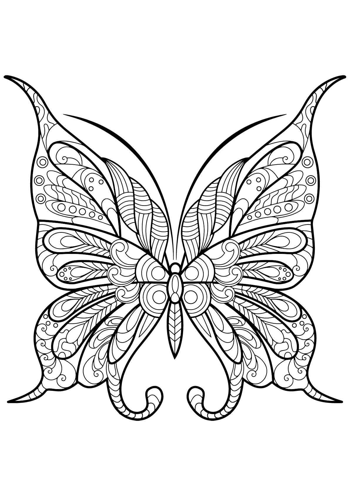 Papillon Jolis Motifs - 9 - Papillons &amp;amp; Insectes - Coloriages serapportantà Grand Papillon À Imprimer