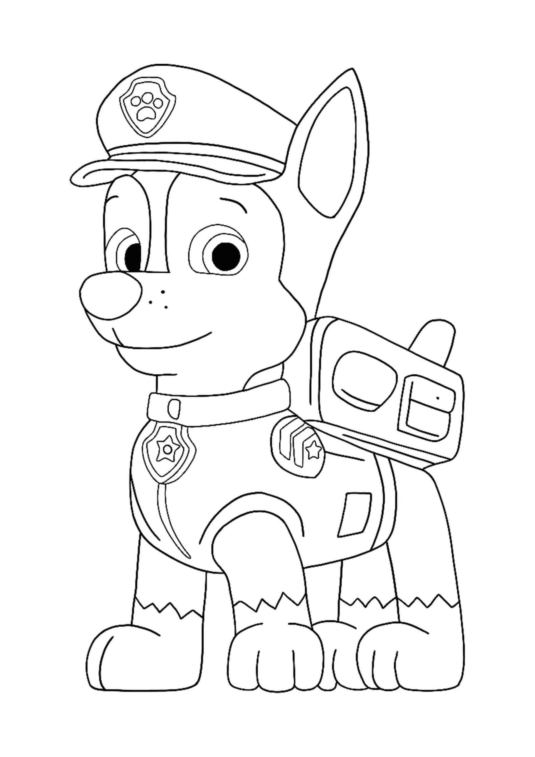 Paw Patrol Chase Coloring Page | Paw Patrol Coloring Pages, Paw Patrol à Chase Pat Patrouille Dessin Couleur