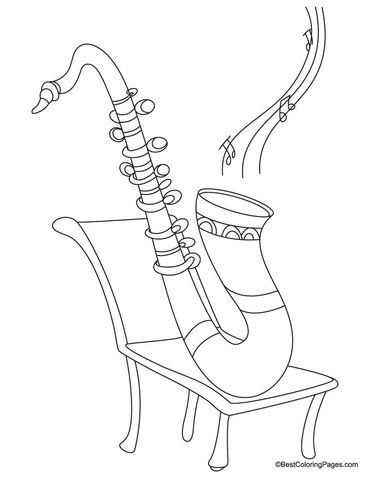 Pin On Paper Crafts encequiconcerne Coloriage Saxophone