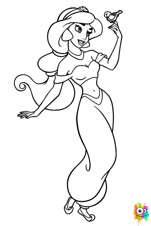 Princess Jasmine Coloring Page Photo - 12 - Timeless-Miracle encequiconcerne Dessin Jasmine