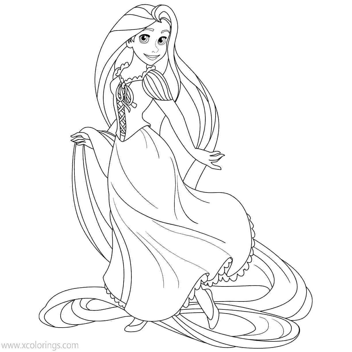 Princess Rapunzel Coloring Pages - Xcolorings à Raiponce Coloriage