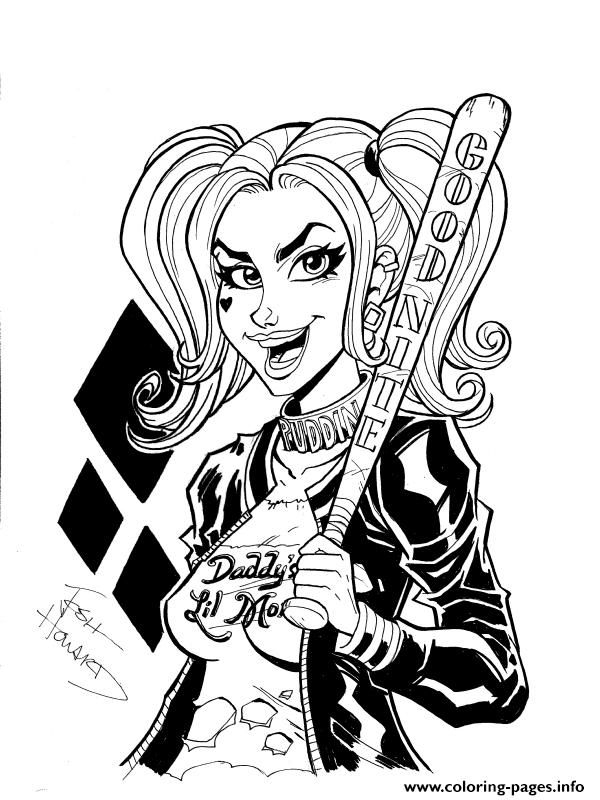 Print Good Night Harley Quinn Coloring Pages Harley Quinn Art, Harley serapportantà Harley Quinn Coloriage