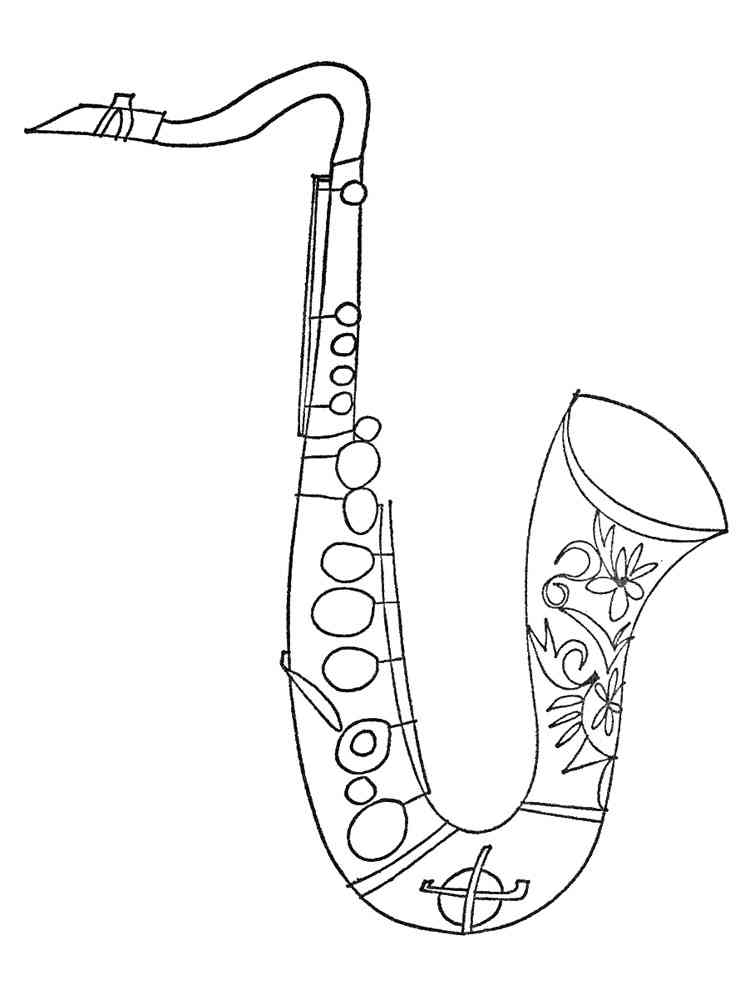 Saxophone Coloring Pages tout Coloriage Saxophone