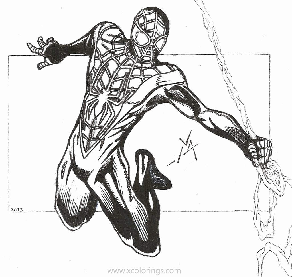 Spider Man Miles Morales Coloring Pages - Xcolorings avec Coloriage Miles Morales