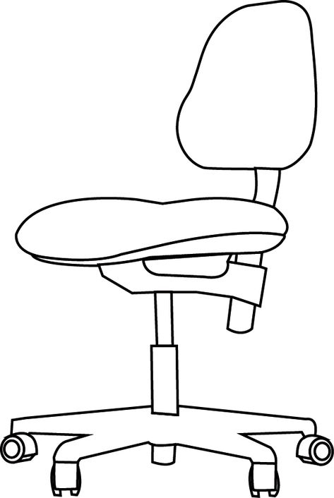 Une Chaise De Bureau | Chaise Bureau, Coloriage, Dessin avec Coloriage Chaise