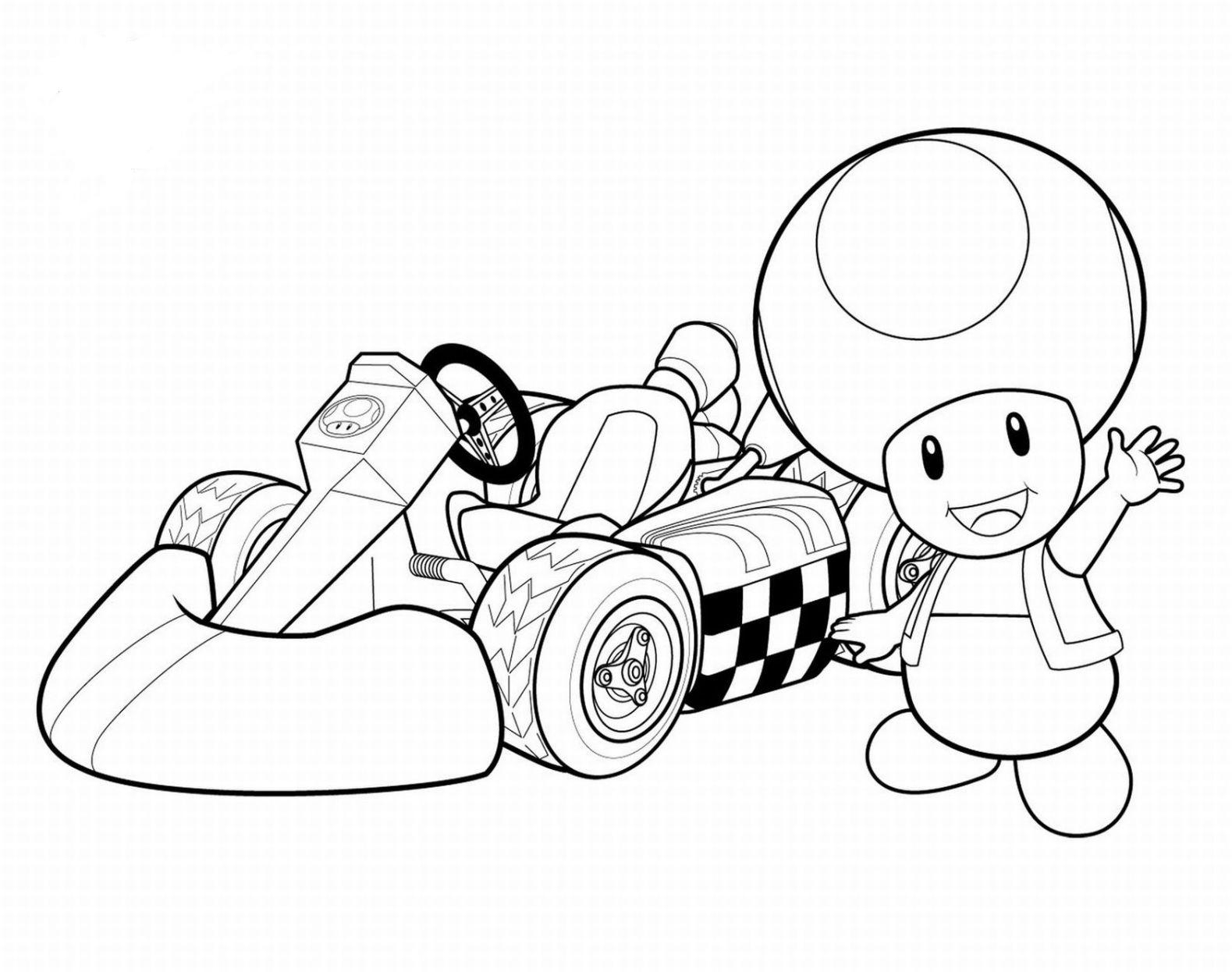 Voiture Coloriage Mario Kart - Coloriage Mario Dessin Mario Sur destiné Coloriages Mario Kart