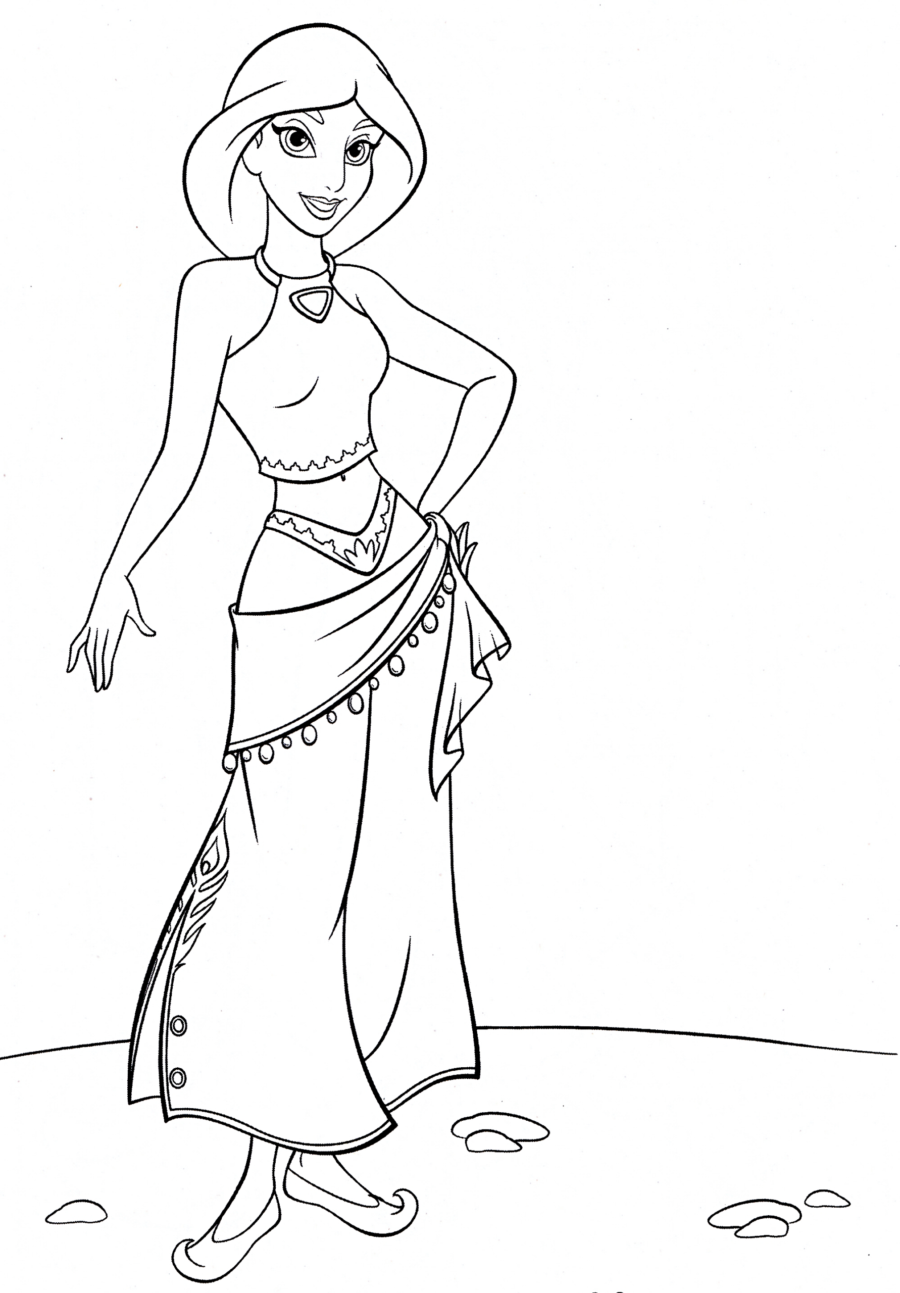 Walt-Disney-Coloring-Pages-Princess-Jasmine-Walt-Disney-Characters serapportantà Dessin Jasmine