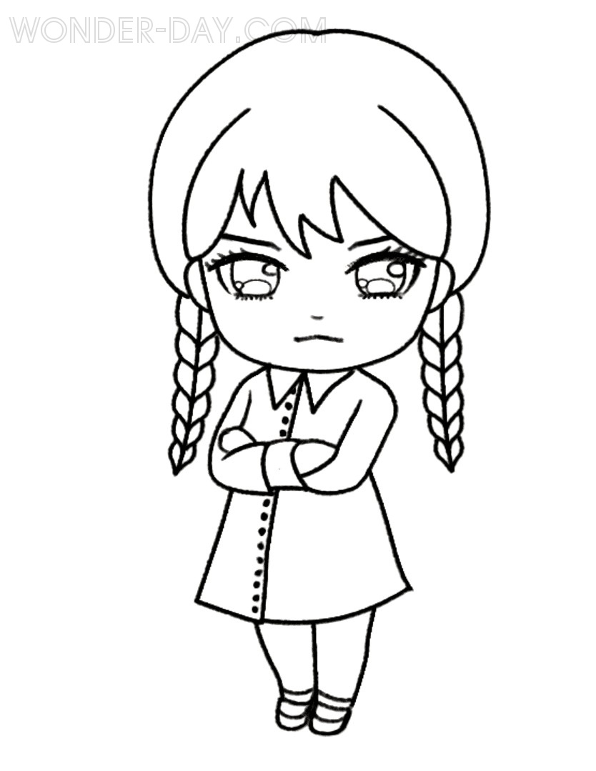 Wednesday Addams Coloring Pages | 22 Coloring Pages pour Image Mercredi Addams A Imprimer