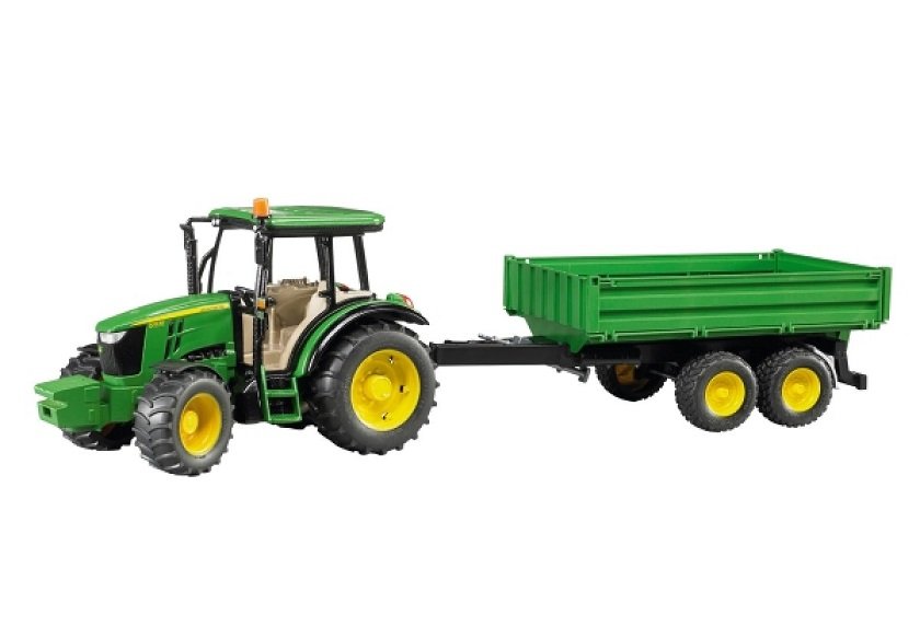 BRUDER 02108 - Traktor John Deere 5115M mit Bordwandanhänger, 27,79