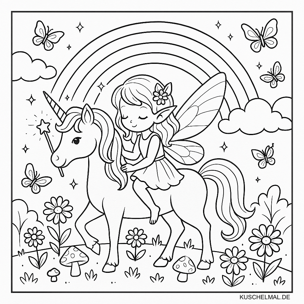  Ausmalbild Einhorn auf Wolke: Pyjama-Traum für Kinder 