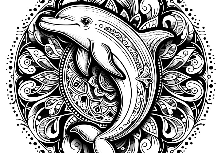  Schildkröte-Mandala im Kreis: Gratis zum Ausdrucken Motiv 