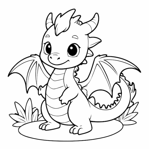  Ausmalbild Baby Drachen Bilder - Kostenloser Download auf Freepik Bildidee 