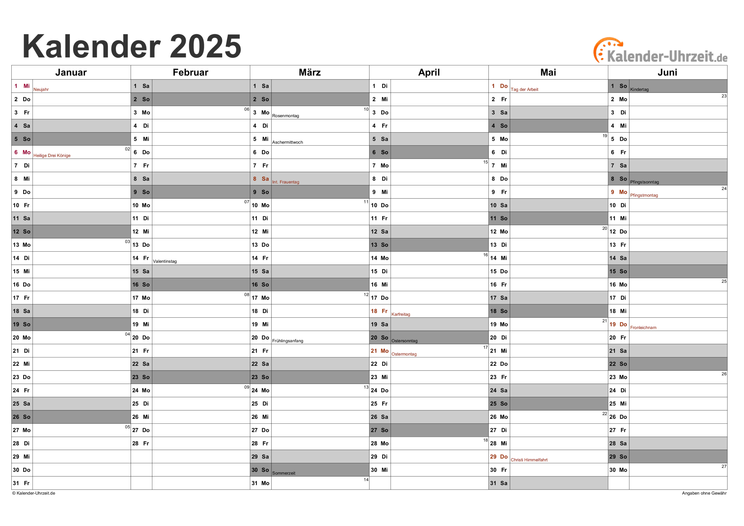  Foto zu Kalender 2025 Zum Ausdrucken Kostenlos - Kalender 2025 