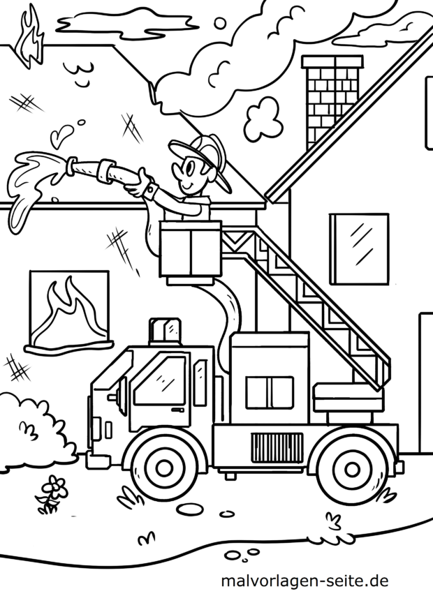  Malvorlage Feuerwehr - Jetzt kostenlos herunterladen Illustration 
