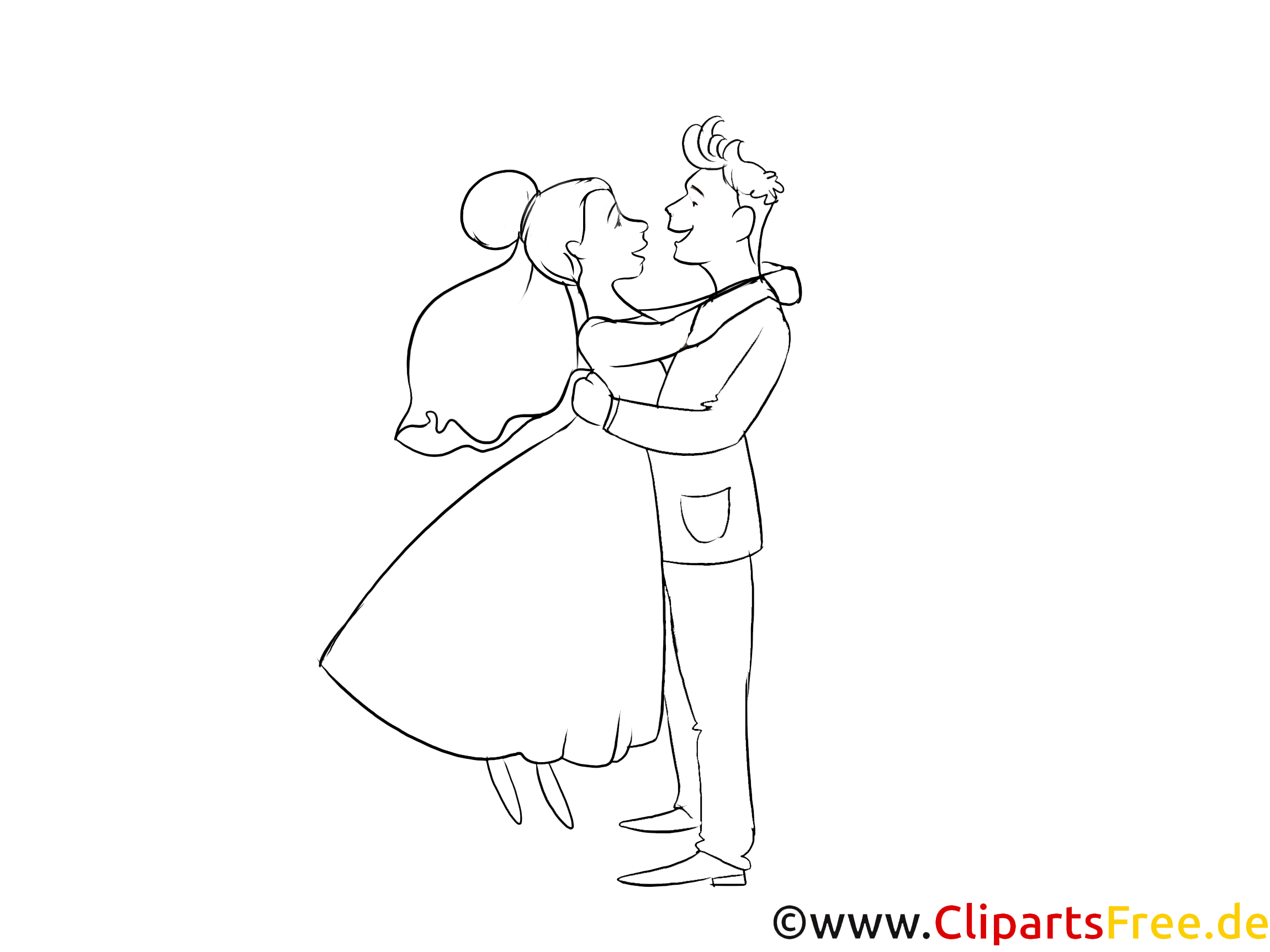  Verliebte Brautpaar Ausmalbild 