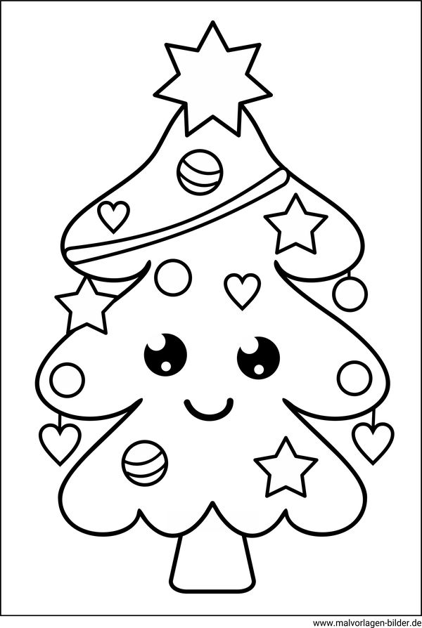  Weihnachtsbaum - Ausmalbild für Kinder Motiv 