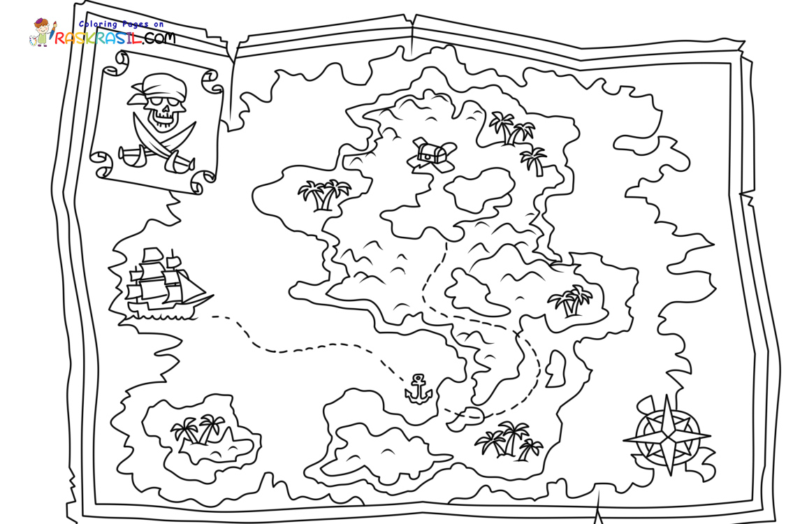  Ausmalbilder Schatzkarte 