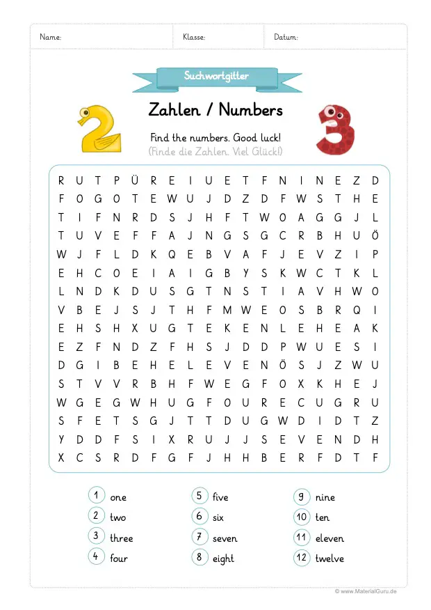  Zahlen / Numbers - MaterialGuru Illustration 