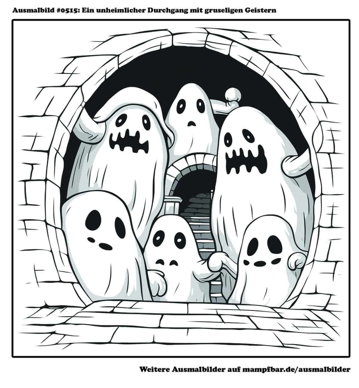  8 gruselige Geister- & Gespenster-Ausmalbilder zum Ausdrucken 