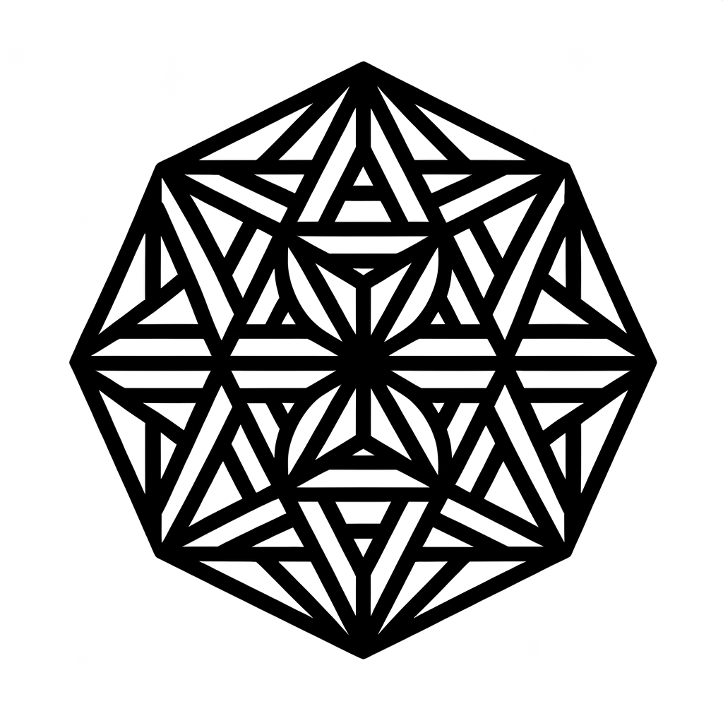  Geometrische Form Ausmalbild PDF zum Drucken - Meine-Malvorlage.de Motiv 