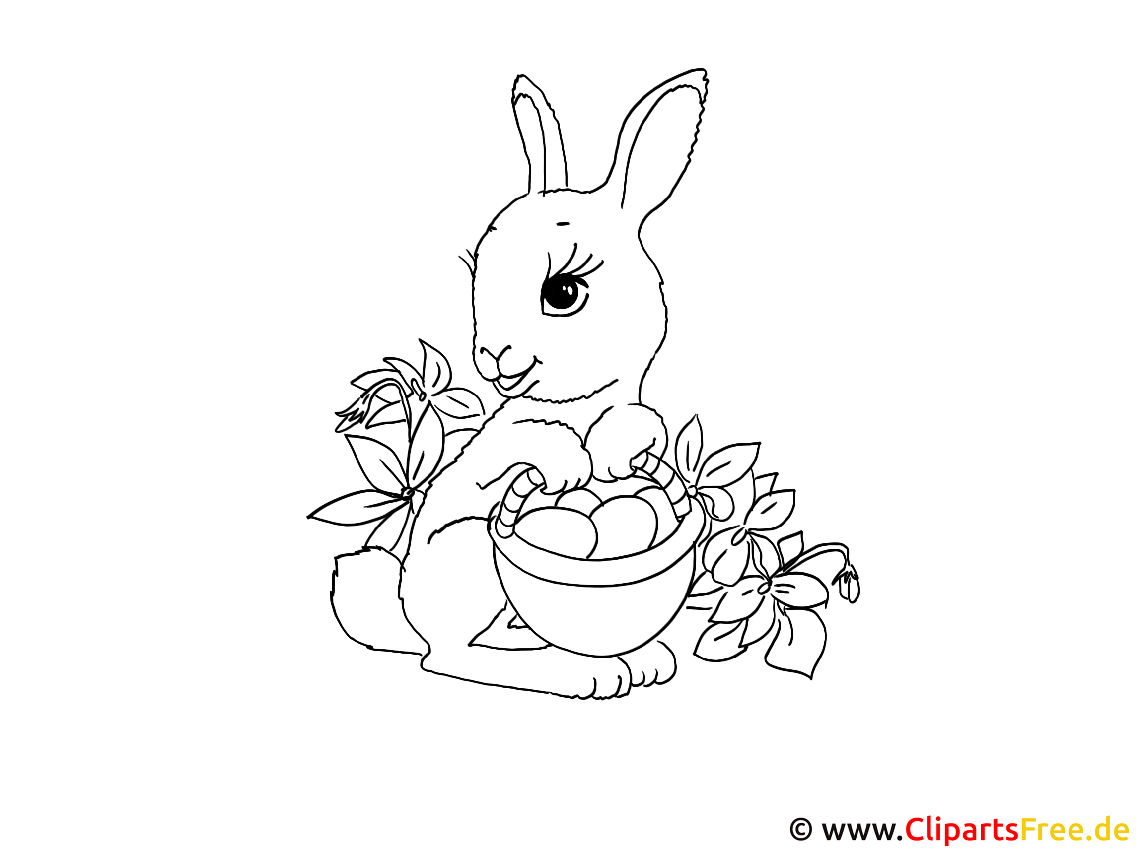  Osterhase Ausmalbild Illustration 