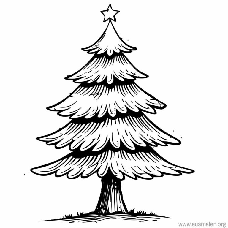  Ausmalbilder Tannenbaum zum Ausdrucken - Kostenlose Malvorlagen Motiv 