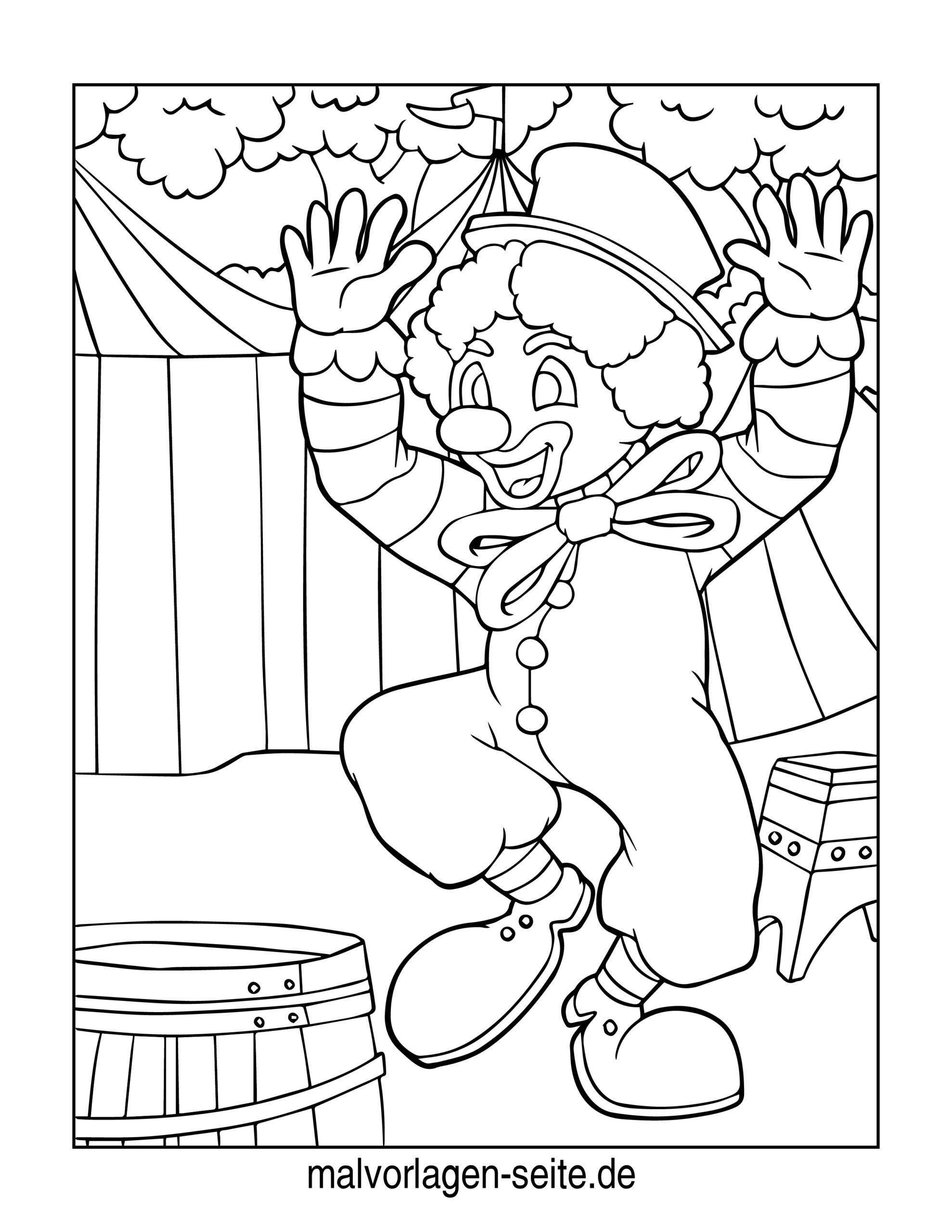  Malvorlage Clown - Ausmalbild kostenlos herunterladen 