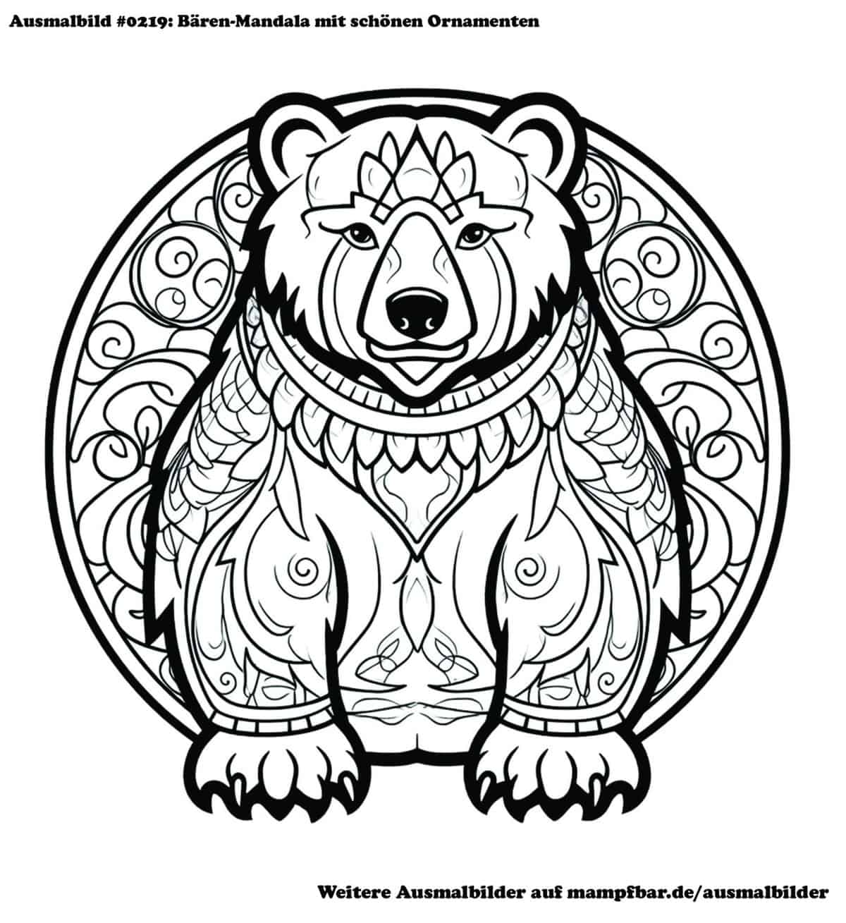  10 schöne Bären-Ausmalbilder zum Ausdrucken 