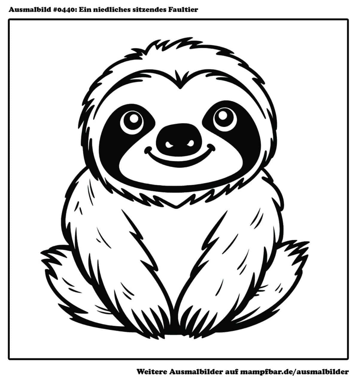  6 schöne Faultier-Ausmalbilder zum Ausdrucken 
