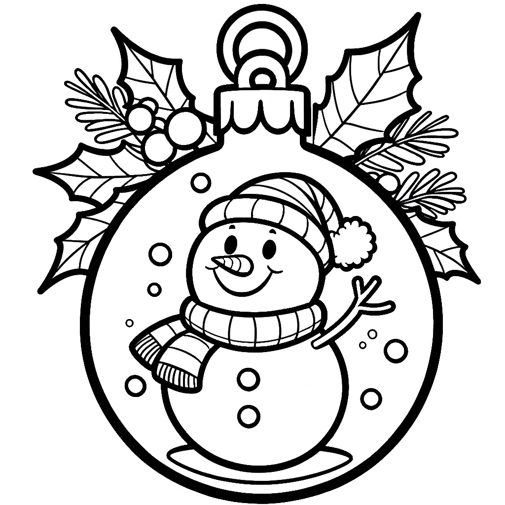  Foto zu Ausmalbild von Leere Weihnachtskugel zum Ausdrucken (Kostenloses PDF 