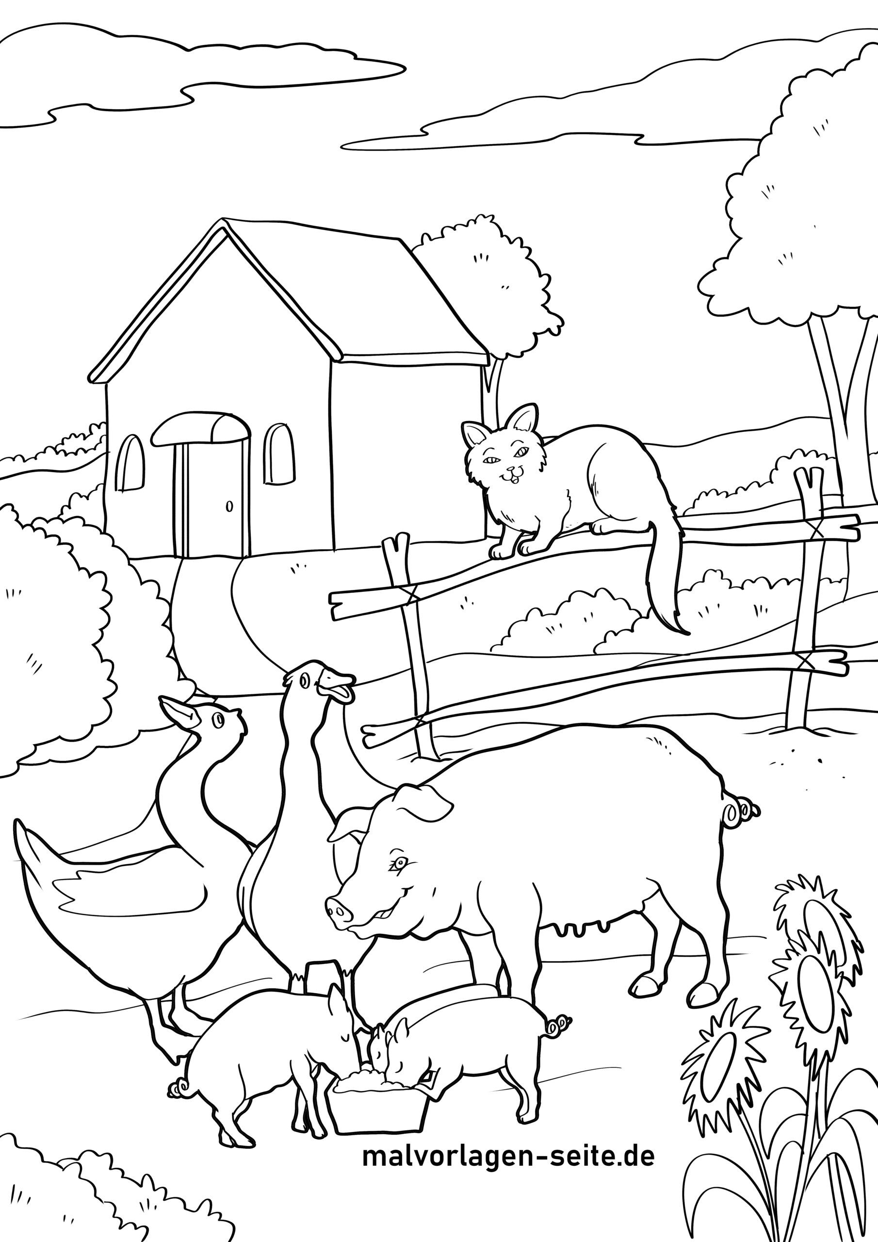 Malvorlage Bauernhof Tiere - Jetzt kostenlos herunterladen Motiv 