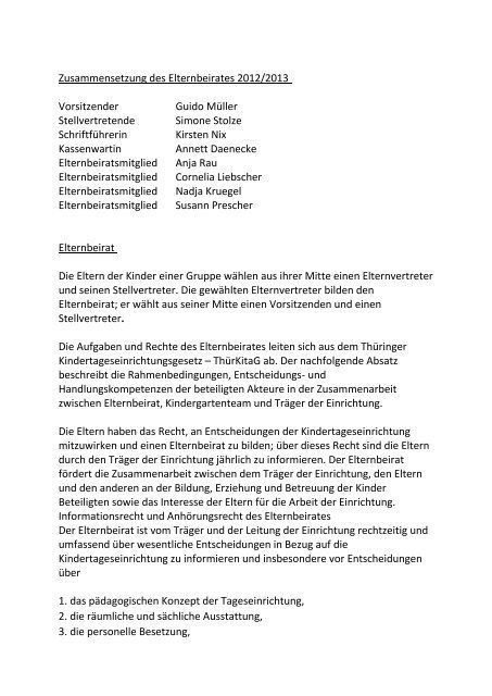  Foto zu Elternbeirat 2012/2013 und Aufgaben des Elternbeirates 