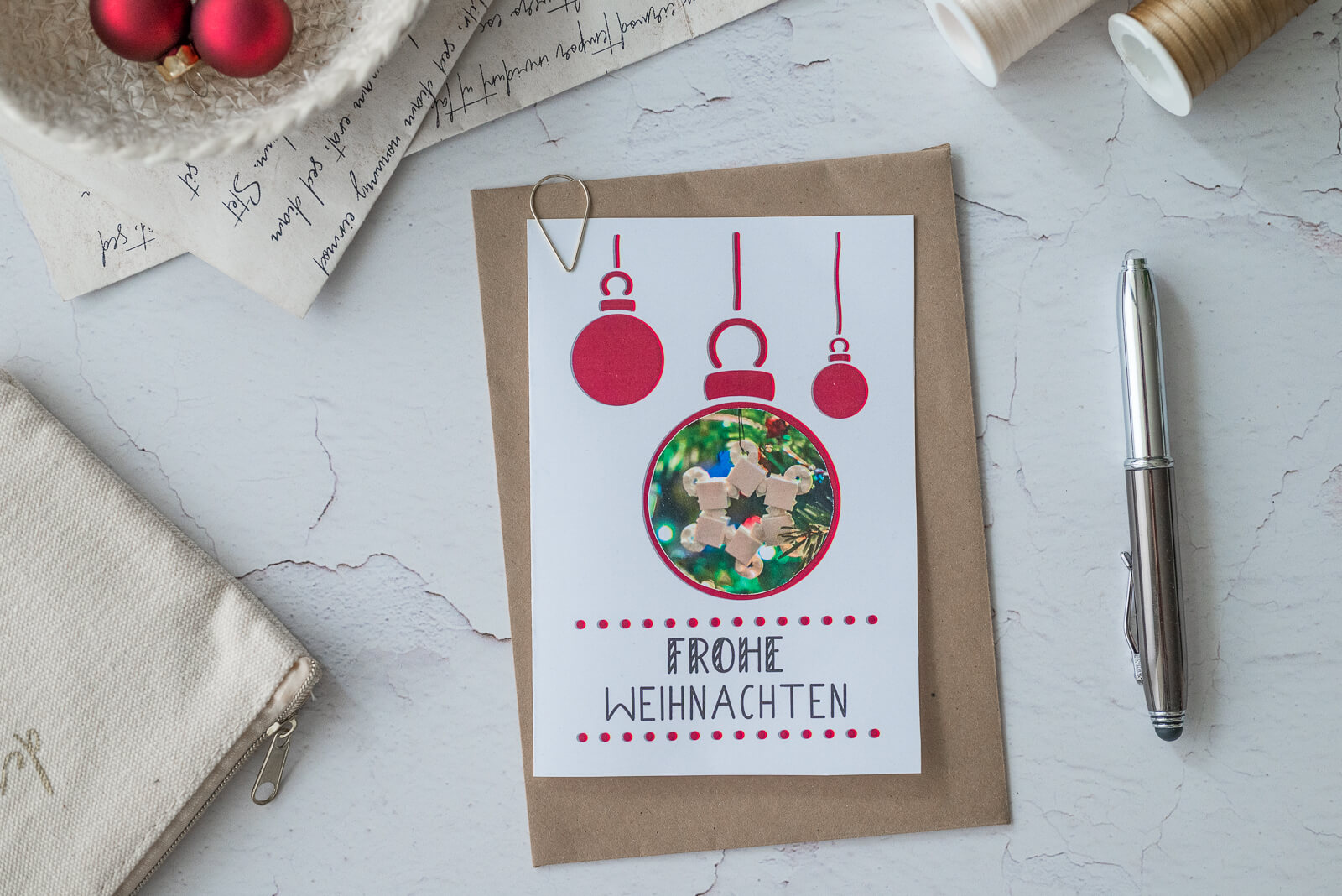  Weihnachtskarte zum Drucken - kostenlose Vorlage Bildidee 