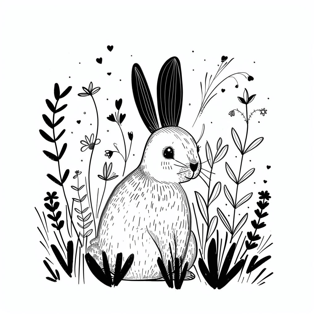  Osterhase im Grünen - Kostenlose Malvorlage - Malifant.de 