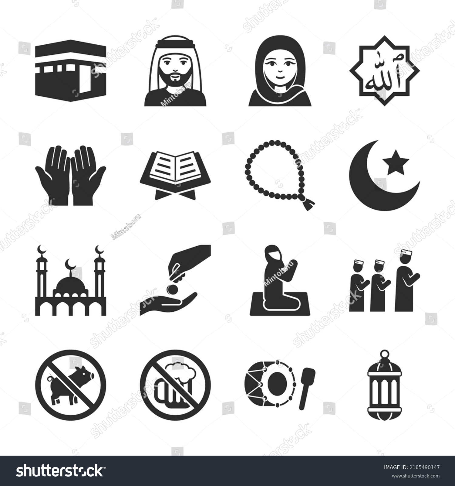  Foto zu Die Symbole des Islam sind festgelegt.: Stock-Vektorgrafik (Lizenzfrei 