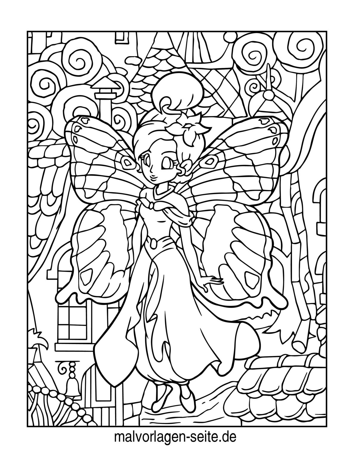  Malvorlage Fee - Ausmalbild kostenlos herunterladen Motiv 