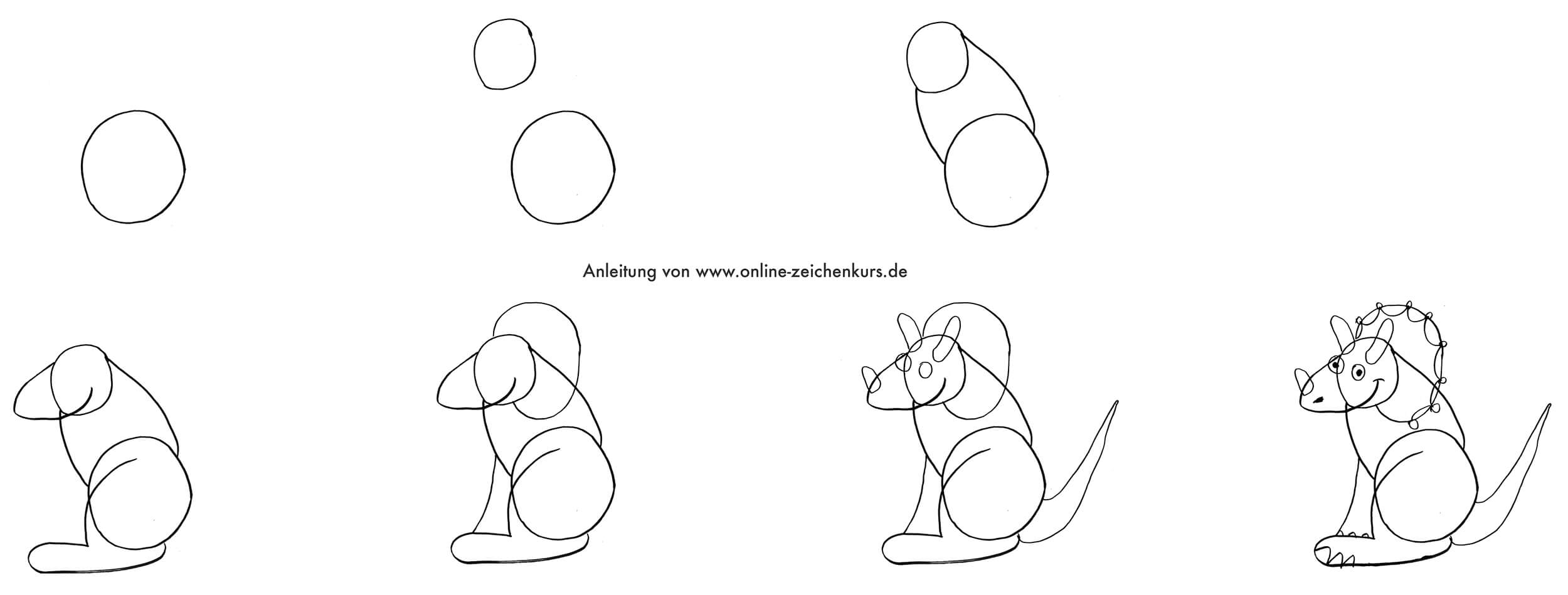  Teil 2: Dinos zeichnen Schritt für Schritt Illustration 