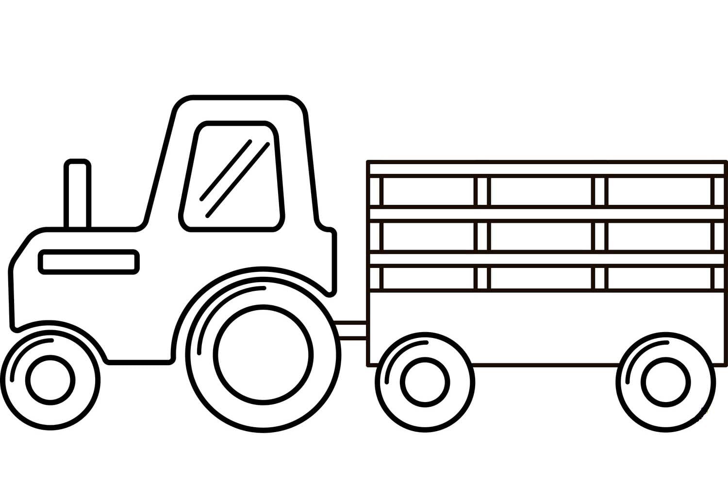  Malvorlagen Traktor mit Anhänger 