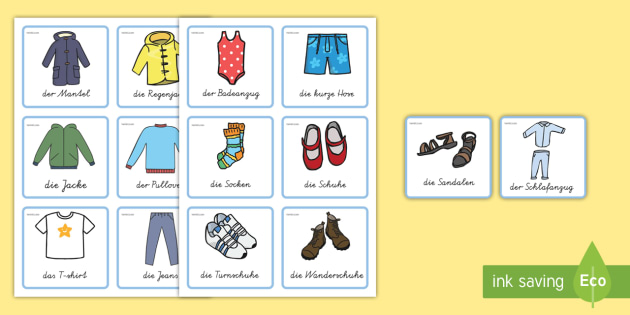  Kleidung Beschriftungsschilder (teacher made) Bildidee 