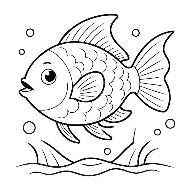  Malvorlage Fisch - Kostenlose Vektoren und PSD zum Download Illustration 
