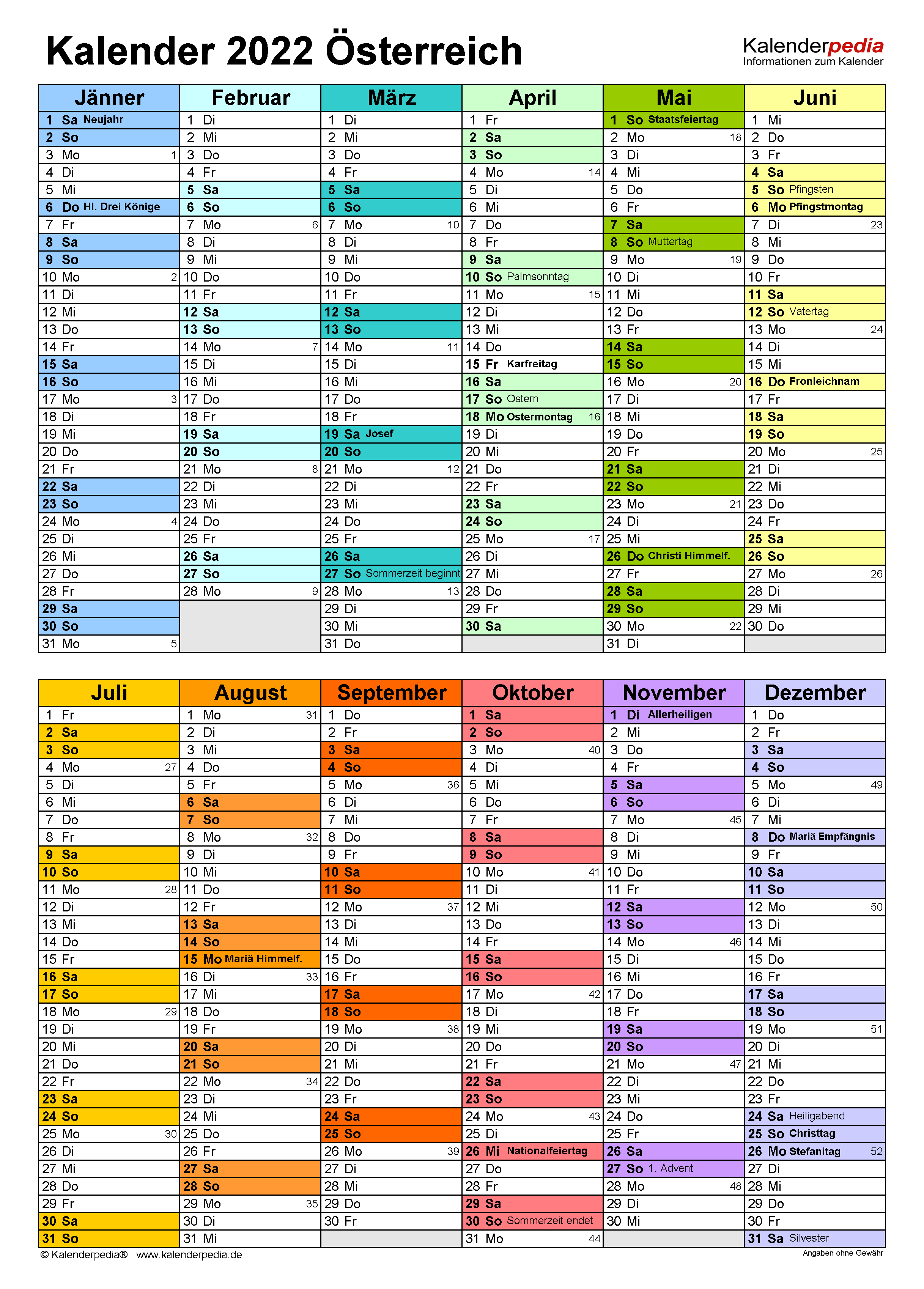  Osterreich Feiertage 2022 - www.inf-inet.com Illustration 